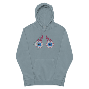 EYEBALL EMBROIDERED PIGMENT-DYED HOODIE
