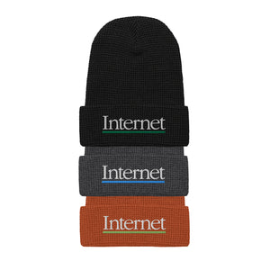 Internet Embroidered Waffle beanie