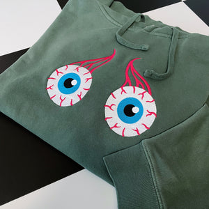 EYEBALL EMBROIDERED PIGMENT-DYED HOODIE