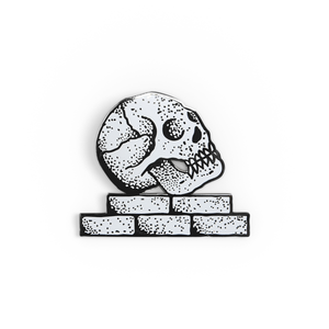 Skull Brick enamel pin
