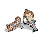 Dr. Steve Brule enamel pin and keychain set