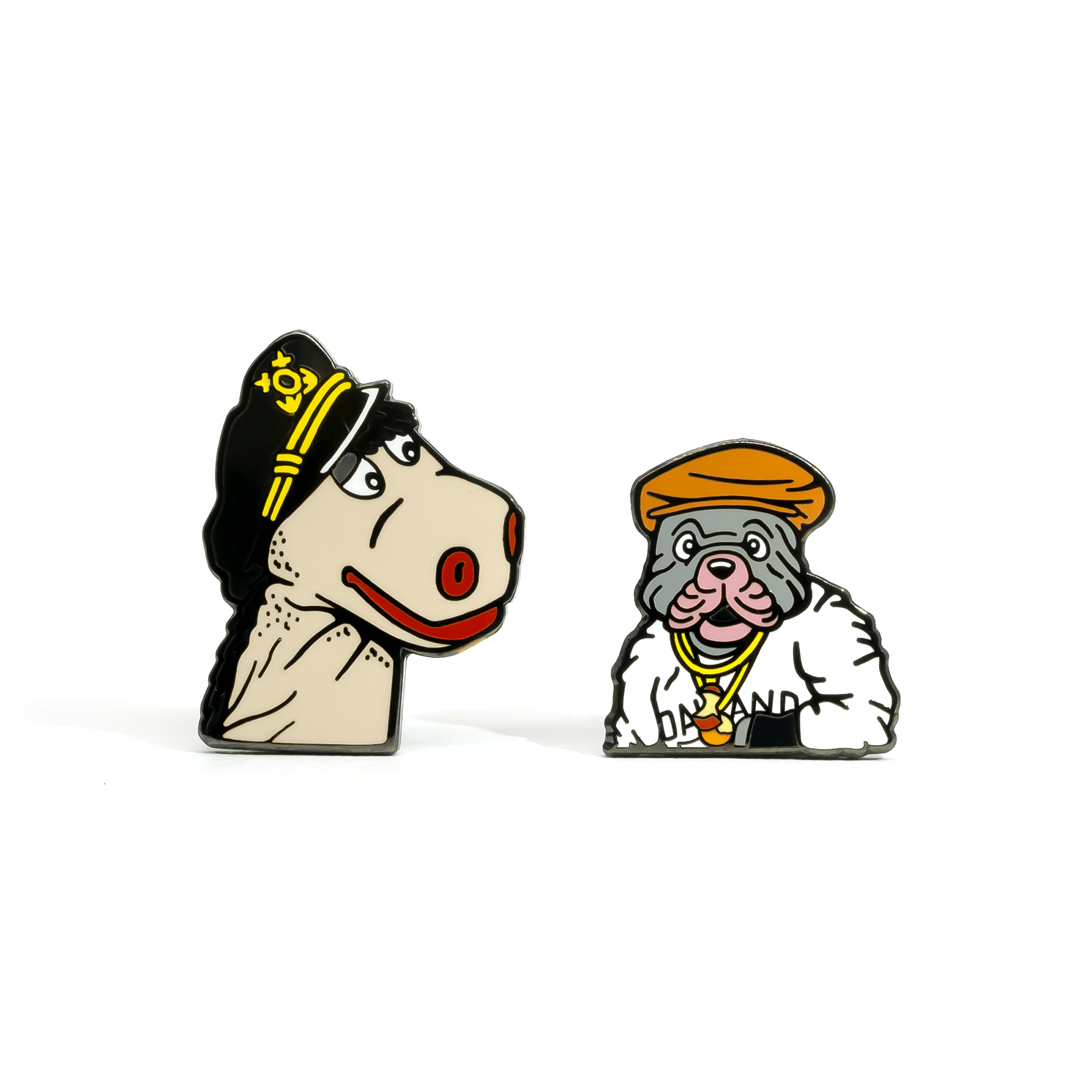Charley and Humphrey enamel pin set