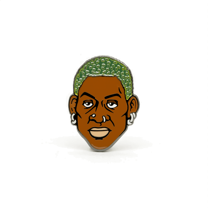 Dennis Rodman color changing enamel pin