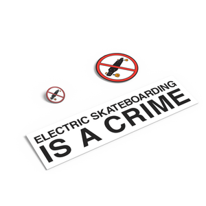 Electric Skateboarding enamel pin and sticker set