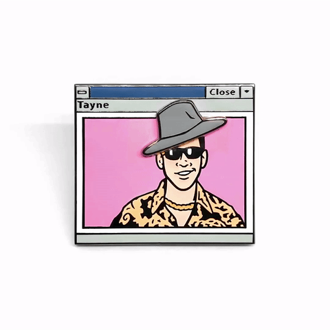 Tayne Hat Wobble enamel pin