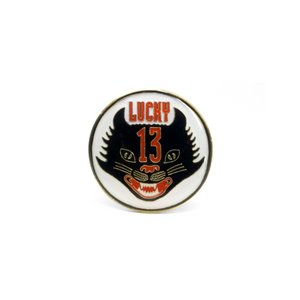 Lucky 13 enamel pin