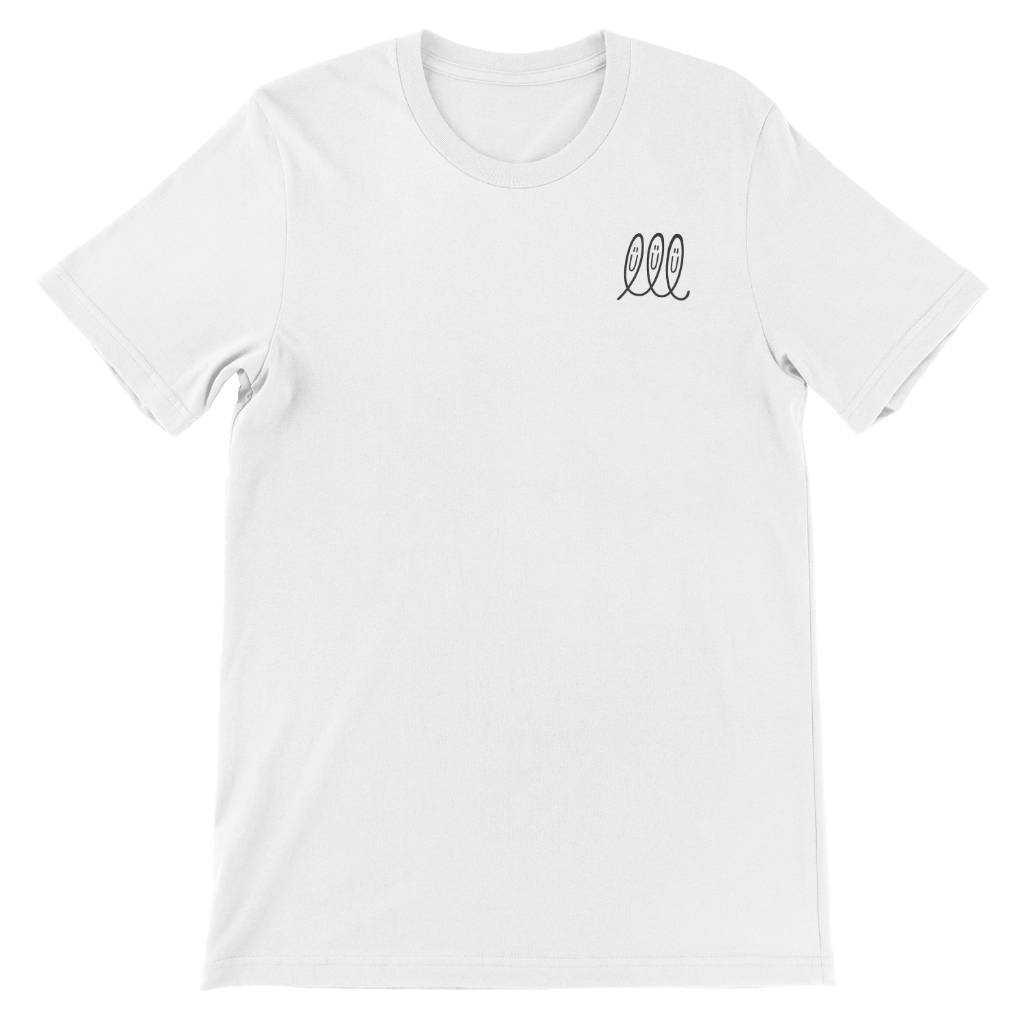 Cursive Face Embroidered T-Shirt