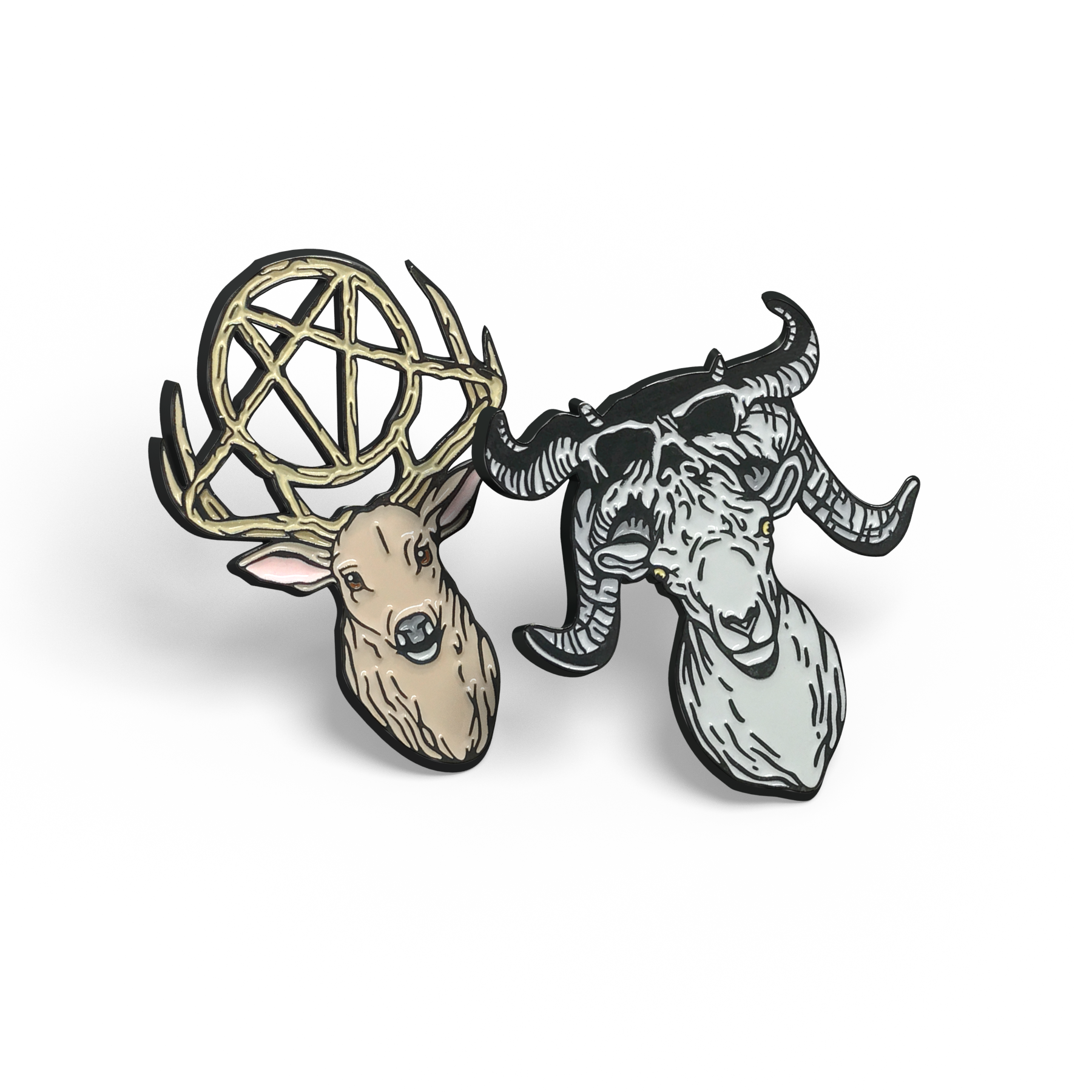 Slayer Deer & Danzig Ram enamel pin set