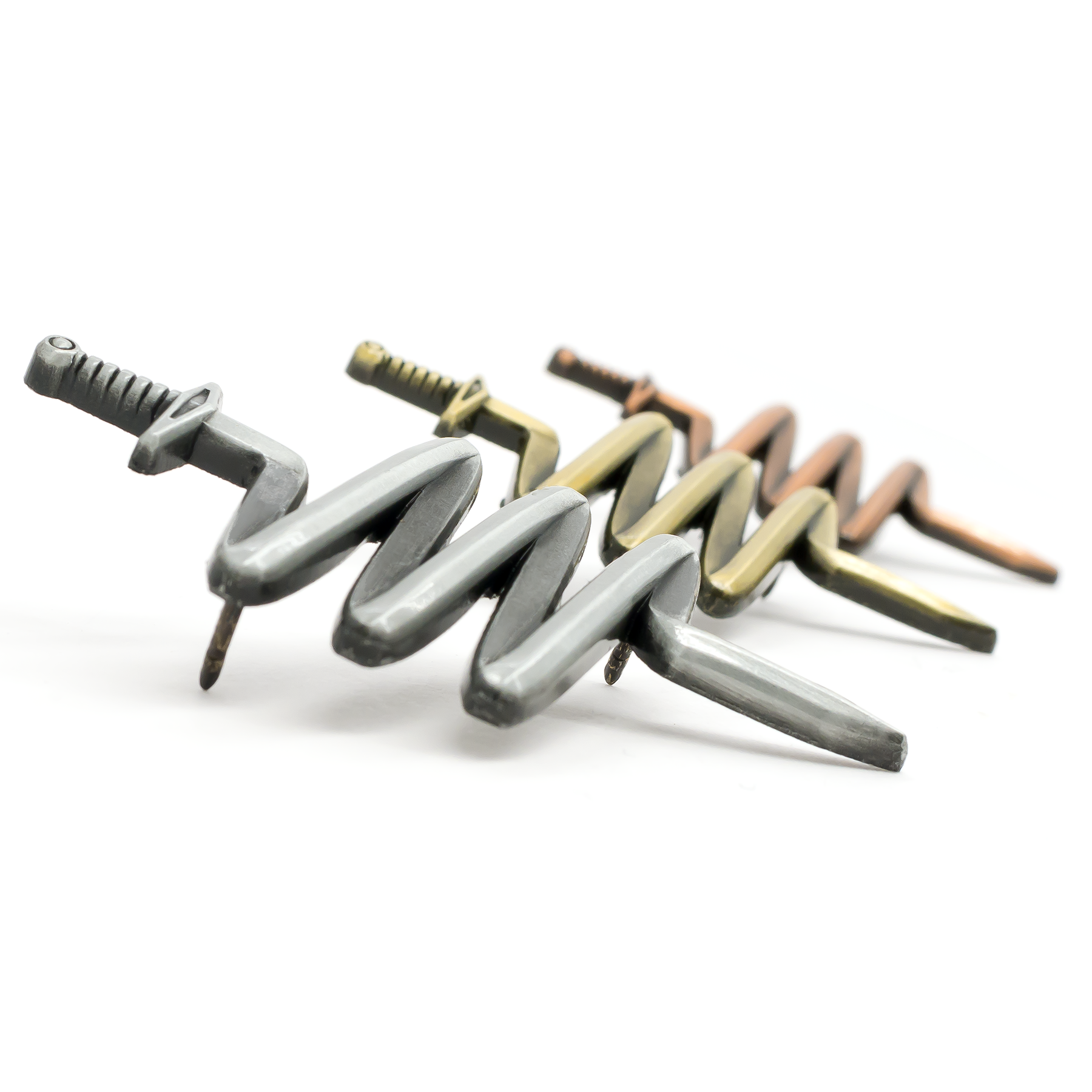Sword molded pin
