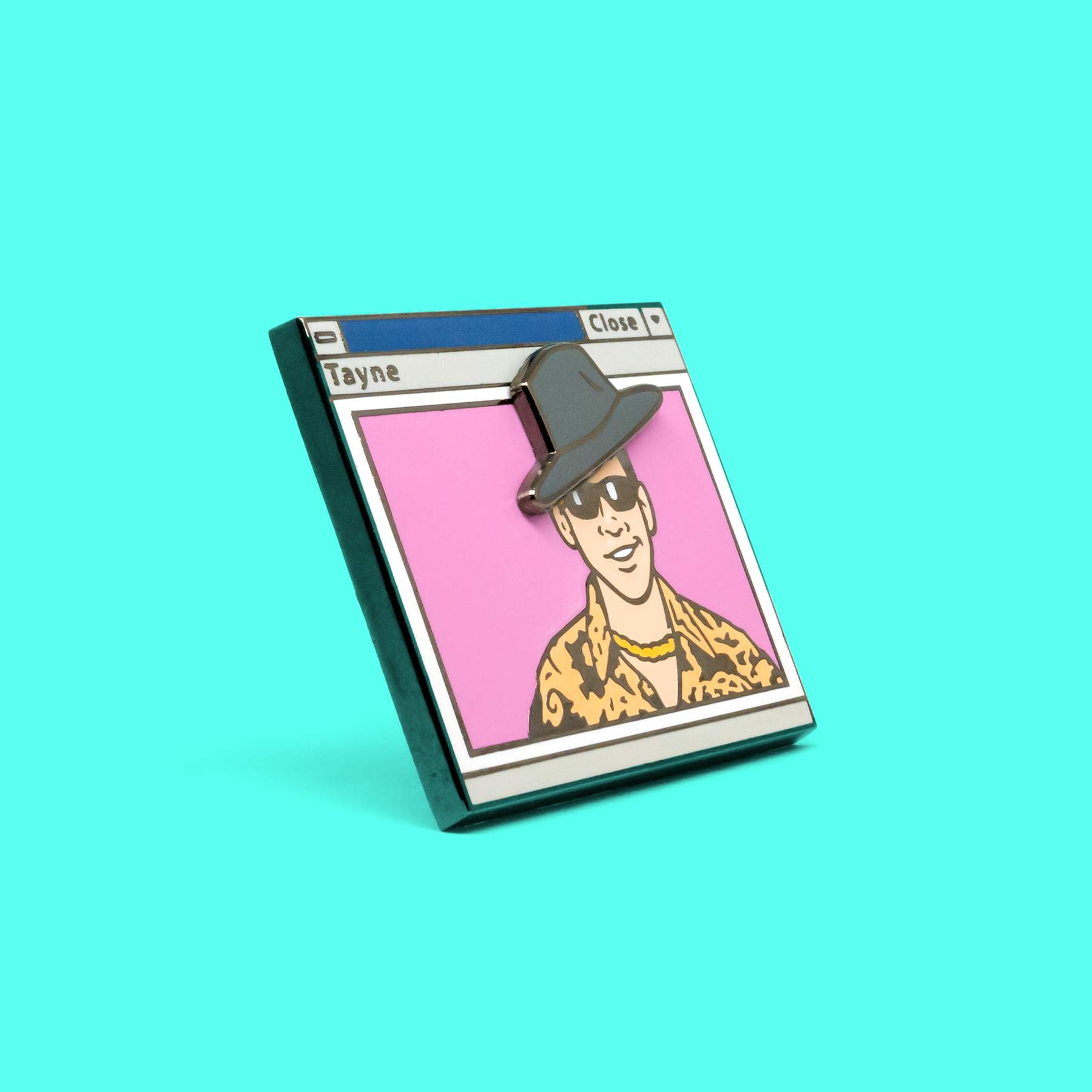 Tayne Hat Wobble enamel pin