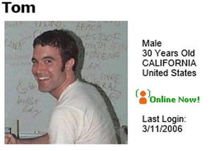Myspace Tom enamel pin