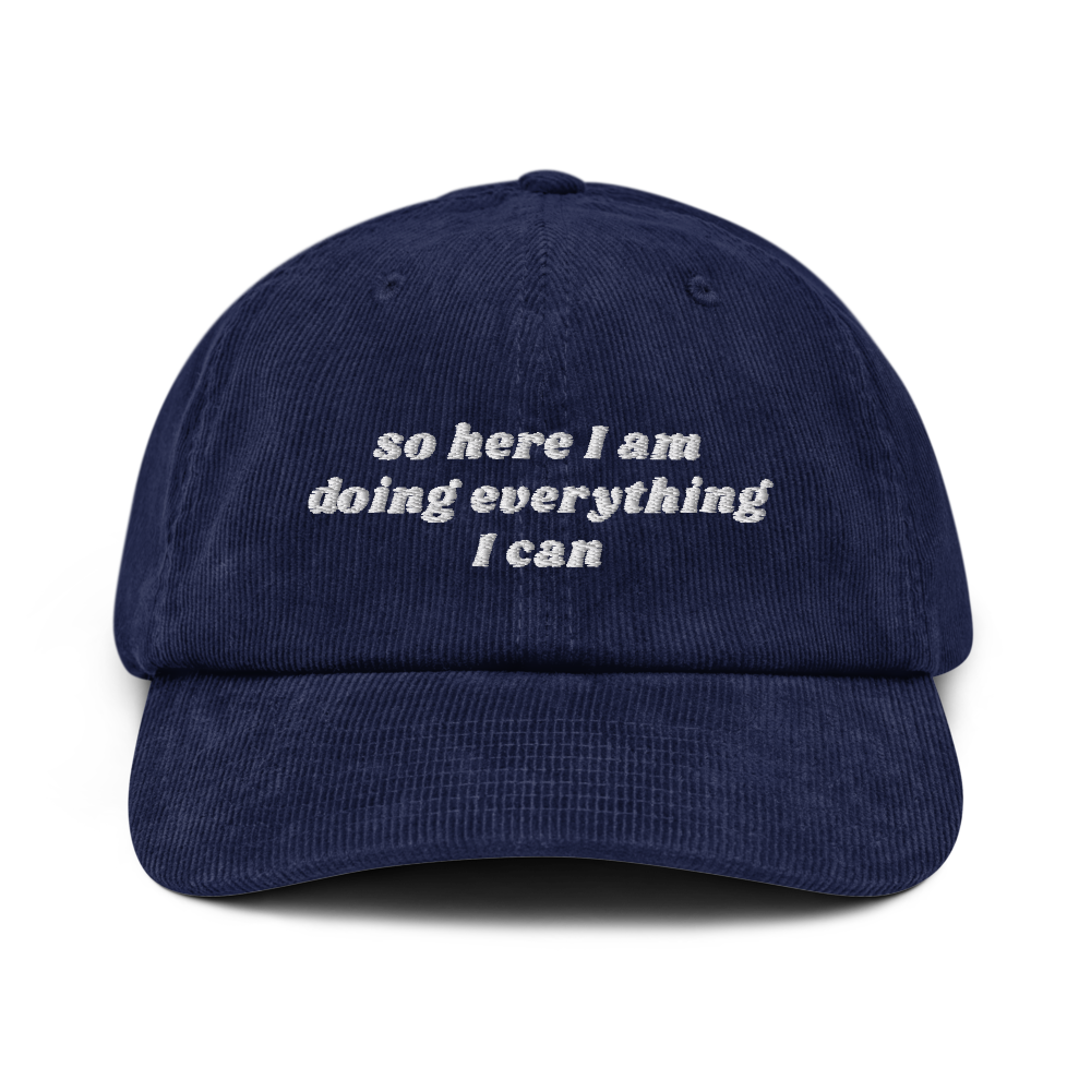 "Superman" Embroidered Corduroy Hat