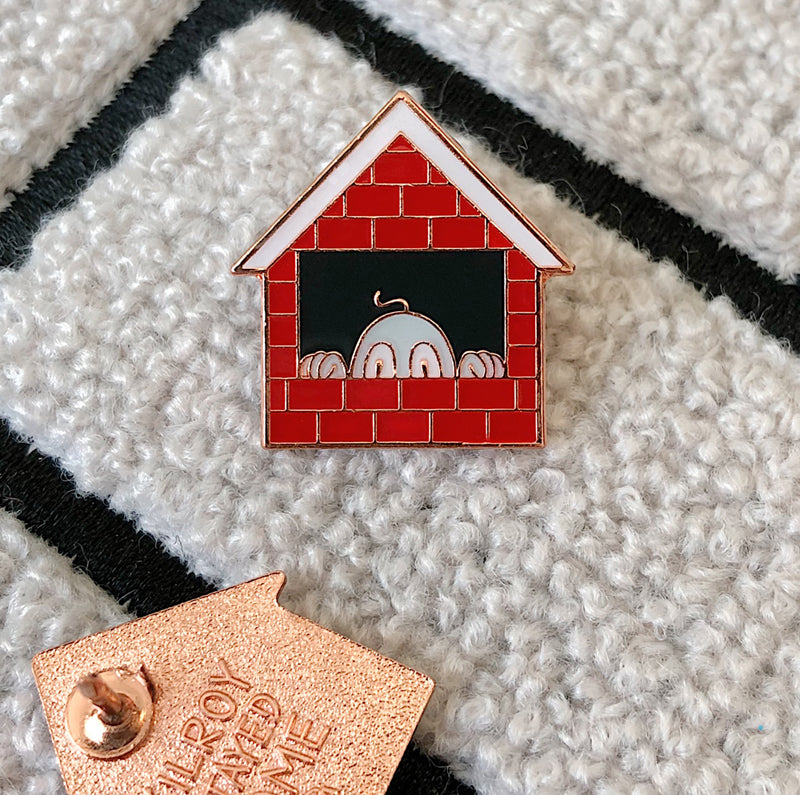 Kilroy Stayed Home enamel pin