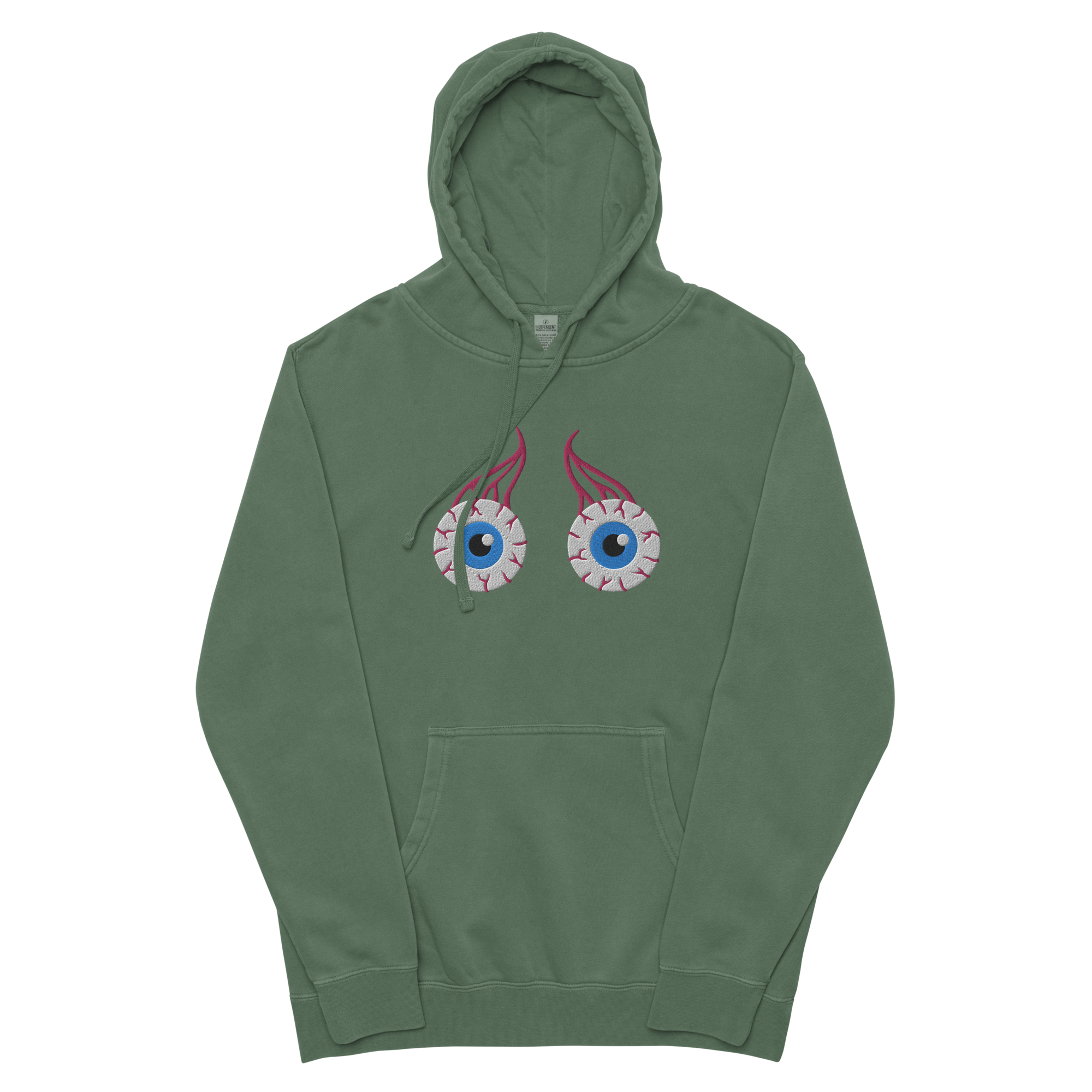 EYEBALL EMBROIDERED PIGMENT-DYED HOODIE