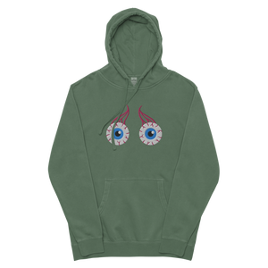 EYEBALL EMBROIDERED PIGMENT-DYED HOODIE