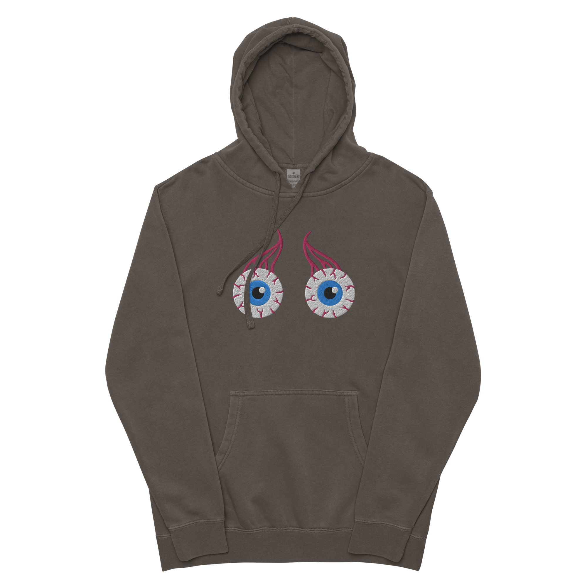 EYEBALL EMBROIDERED PIGMENT-DYED HOODIE