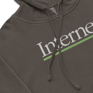 Internet embroidered pigment-dyed hoodie