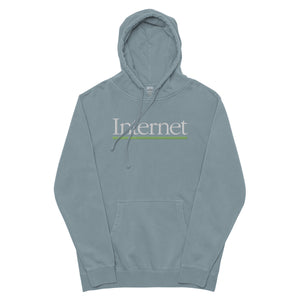 Internet embroidered pigment-dyed hoodie