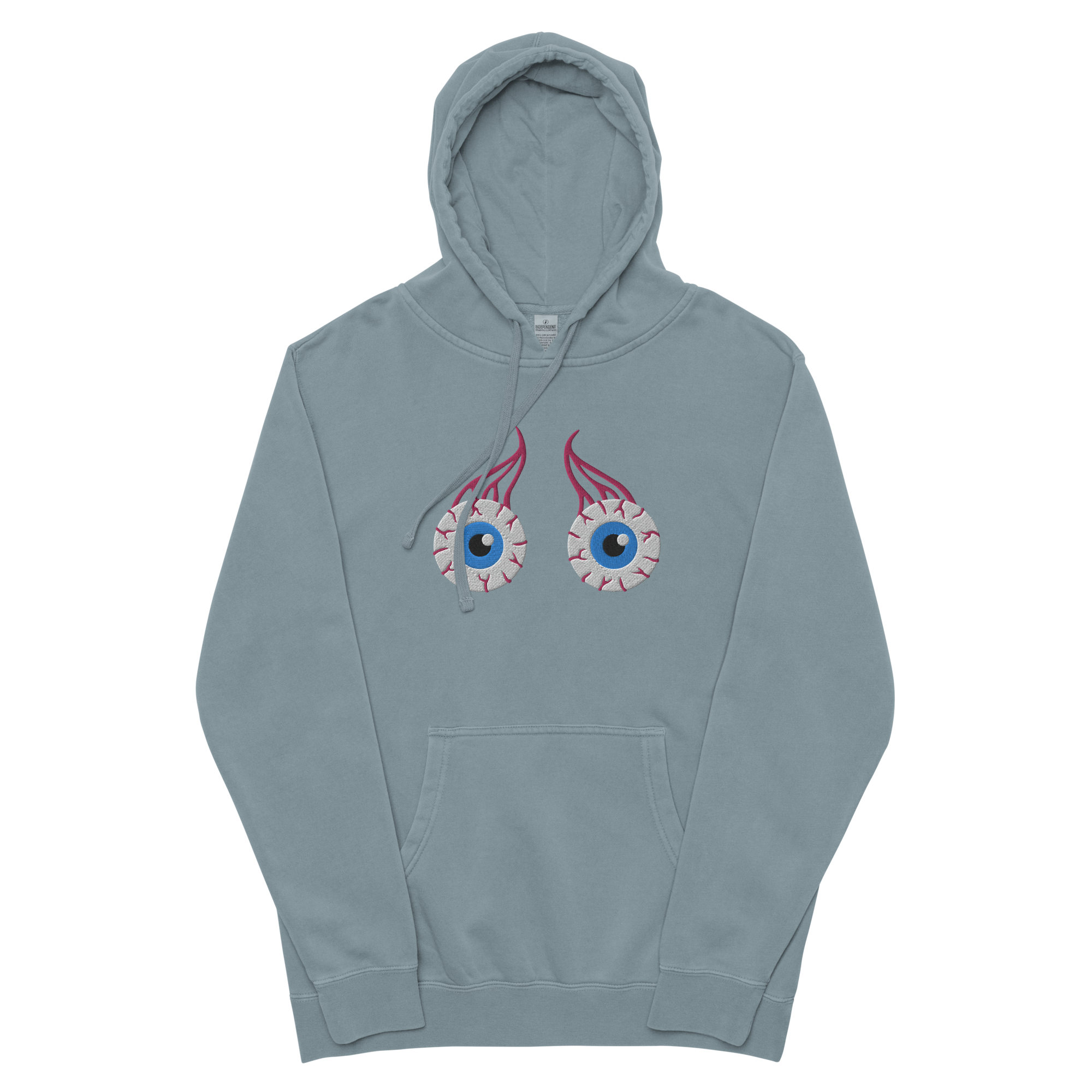 EYEBALL EMBROIDERED PIGMENT-DYED HOODIE